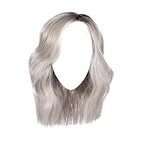 Raquel Welch Big Spender Shoulder Length Pageboy Wig With Sophisticated Tumbled Waves by Hairuwear, Average Size Cap, RL56/60 Silver