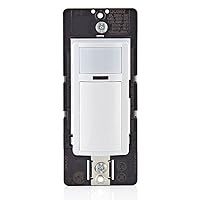 Leviton DOS02-LW Motion Sensor Light Switch, Motion Activated, Auto-On/Auto-Off, 2A, No Neutral Wire Required, Single Pole,White