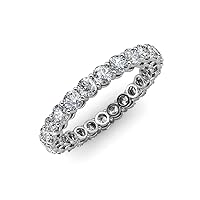 Round Lab Grown Diamond Side Gallery Shared Prong Women Eternity Ring Stackable 1.68 ctw-2.00 ctw 14K Gold