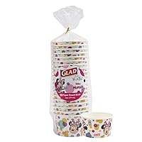 Glad for Kids Disney Mickey and Friends 6oz Paper Snack Bowls | Mickey Mouse Polka Dot Paper Snack Bowls for Everyday Use, Kids Bowls (Lids Not Included) | 6 oz Paper Bowls 32 Ct, Minnie Dots