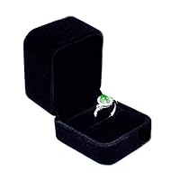 Deluxe Black Velvet Jewelry Box Bracelet Watch Ring Stud Earrings 1 or 2 Pack (1, Ring/Earrings 2.25x2x1.75)