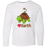 inktastic Love Earth Cute Turtle for Earth Day Youth Long Sleeve T-Shirt