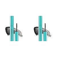 Enhance and Define Megawear Mascara, Gentle Gel Volumizing Formula that Promotes Full & Healthy Lashes, Enriched with Soy Protein & Panthenol, Cruelty-Free & Vegan - Black (Pack of 2)
