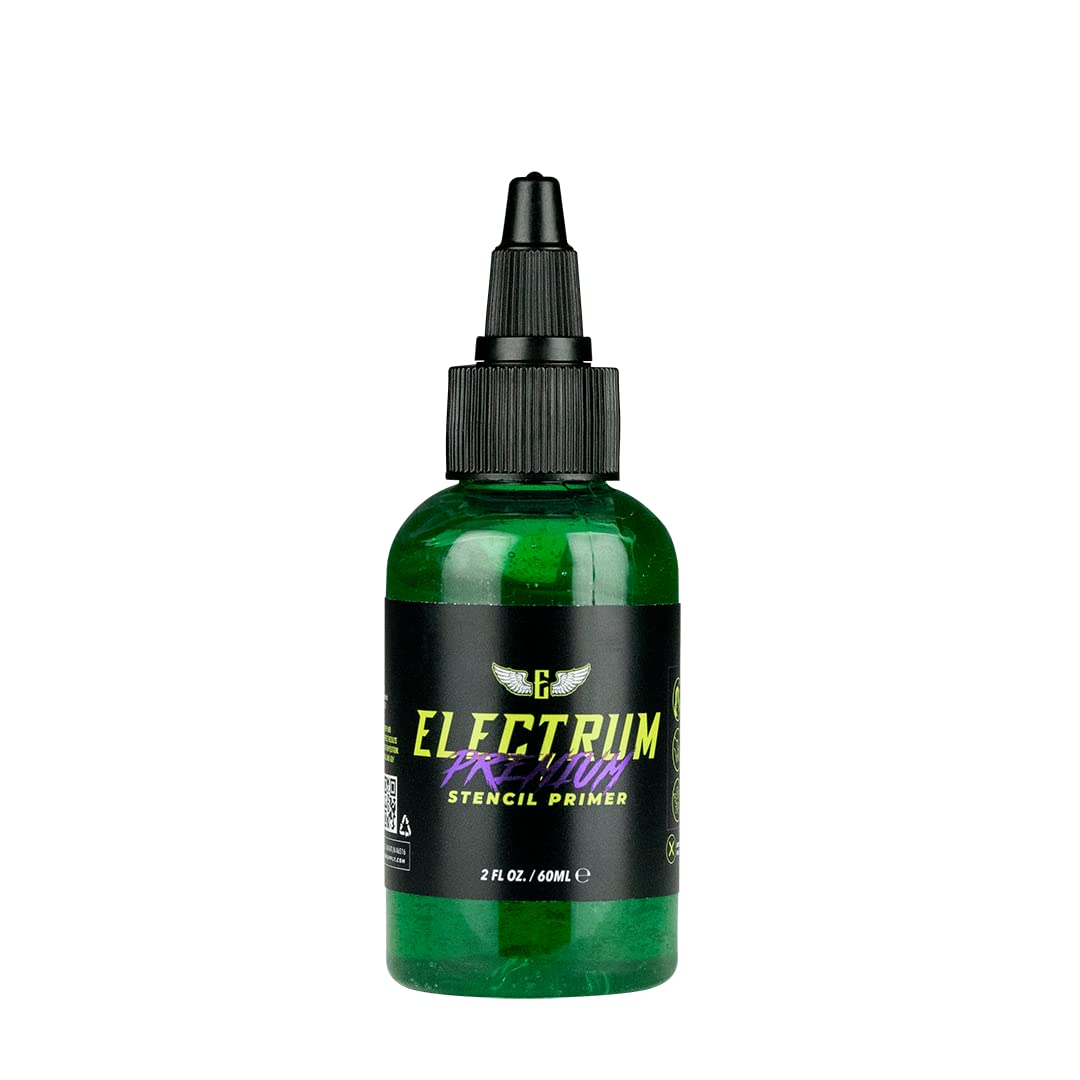 Electrum Tattoo Transfer Gel Solution, Stencil Application Gel Works Great for Carbon and Marker Stencils, Tattoo Stencil Gel, Stencil Primer, Made in the USA by Tattoo Artists, 2 Ounces