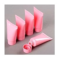 5PCS Cosmetic Soft Tube plastic Lotion Containers Empty Makeup squeeze tube Refilable Bottles Emulsion Cream,Pink,10ML