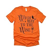 Witch Way to The Wine Funny Witch Wine Lover Halloween Tshirt
