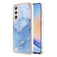 XYX Case Compatible with Samsung A25 5G, Electroplated Marble TPU Slim Full-Body Stylish Shockproof Protective Case Cover for Galaxy A25 5G, Blue