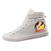 Fairy Tail Anime Unisex High-Top Canvas Shoes Lace-up Pump Trainers Fashion Sneakers Flats Plimsolls 6 M US Women/4 M US Men White 4