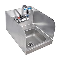 BK Resources Space Saver Stainless Steel Wall Mount Commercial Hand Sink With Faucet, 9
