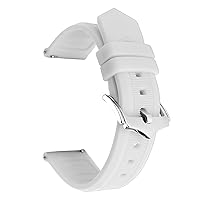 Silicone Watch Band 16mm 18mm 20mm 22mm Universal Quick Release Rubber Sport Diving Wristband Bracelet Strap Accessories (Color : White, Size : 20mm)