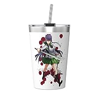 Highschool Of The Dead 12OZ Thermos With Conical Straw Insulated Kettle Stainless Steel Mug Cup Thermal Flask