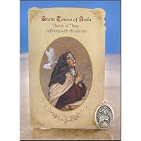 Christian Brands St Teresa of Avila (Headaches) Healing Holy Card with Medal, Pack of 6