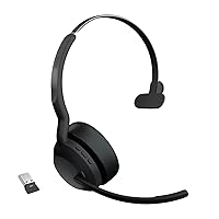 Jabra Evolve2 55 Mono Wireless Headset with Jabra Air Comfort Technology, Noise-cancelling Mics, and ANC - Works with UC Platforms such as Zoom and Google Meet - Black
