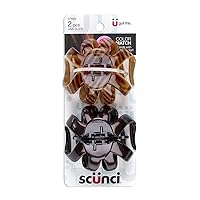 Scunci by Conair jaw claw clips - hair accessories for women - claw clips for thick hair - claw clip - Black & Tortoise- 2 Count