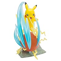 Pokemon Pikachu Deluxe Collector Statue Figure - Light FX - Collector Statue Pikachu - Authentic Details - Pokemon Collectibles for Fans Everywhere