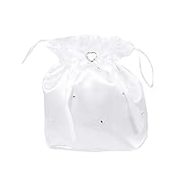 BESTOYARD Wedding Bags Satin Money Bag Bridal Bridesmaid Dolly Bag Handbag (White)