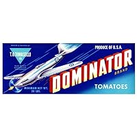 Dominator Brand Tomatoes Crate Label Fridge Magnet, Watsonville California CA