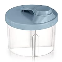 Accmor Baby Formula Dispenser On The Go, Non-Spill Rotating Four-Compartment Formula Container to Go, Milk Powder Kids Snack Container for Infant Toddler Travel Outdoor, Blue