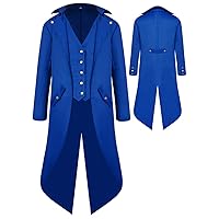 AI'MOURI Medieval Gothic Tailcoat Jacket for Kids, Boys Steampunk Victorian Cosplay Long Uniform Coat Halloween Costume