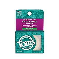 Tom's of Maine Naturally Waxed Antiplaque Flat Dental Floss, Spearmint, 32 Yards