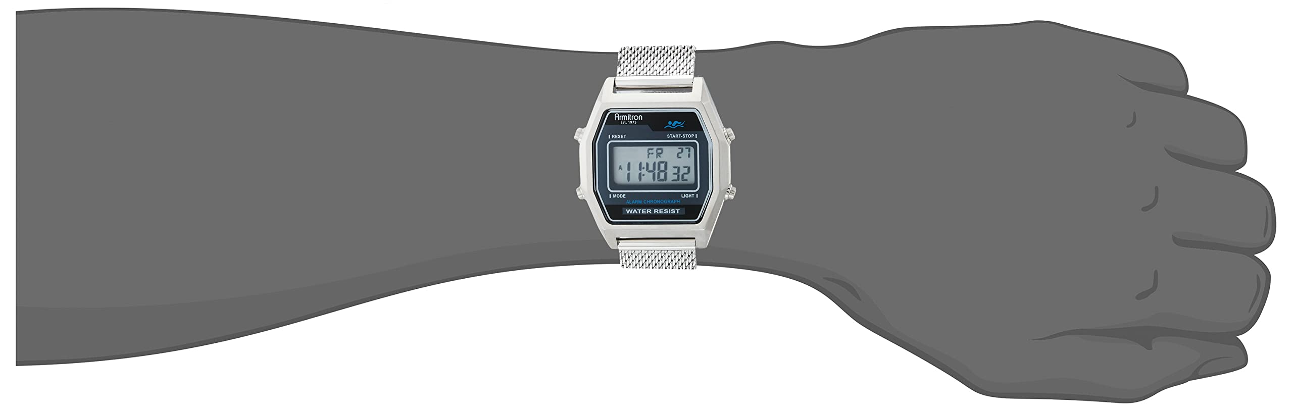 Armitron Sport Retro Digital Chronograph Mesh Bracelet Watch, 40/8485