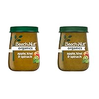 Beech-Nut Baby Food Jars, Organic Apple Kiwi Spinach, 4oz, 10ct (Pack of 2)