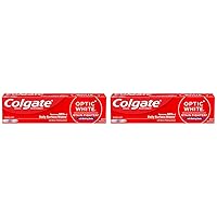 Colgate Optic White Stain Fighter Toothpaste with Baking Soda, Fluoride Toothpaste with Baking Soda for Whitening Teeth, Helps Remove Daily Surface Stains, Clean Mint Paste, 6.0 oz (Pack of 2)