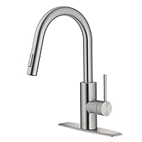 KRAUS Oletto™ Spot Free Stainless Steel Finish Dual Function Pull-Down Kitchen Faucet, KPF-2620SFS, 15 1/8 inch