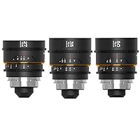 Venus Laowa Nanomorph S35 Prime 3-Lens Bundle with 35mm, 50mm T2.4 and 27mm T2.8 Anamorphic Lens for PL Mount/Canon EF, Amber Flare