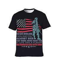 Unisex USA American Novelty T-Shirt Crewneck Funny Classic-Casual Colors-Graphic: Vintage Mens Multiple 3D Pattern Printing