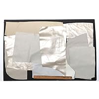 Scrap Soft Pack Upholstery Leather: White, Off-White, Cream, Mixed Large Pieces, 6 Square Feet