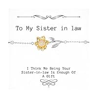 Fancy Sister in law Sunflower Bracelet, I Think Me Being Your Sister-in-law Is, Present For Sisters, Epic Gifts From Sister
