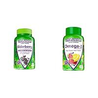 Vitafusion Elderberry Gummy Vitamins 90ct & Omega-3 Gummy Vitamins Berry Lemonade Flavored 120ct