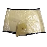Transparent Sexy Men's Briefs Latex Pants Stretch Underwear Condom set Panties