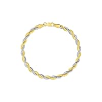 JewelryWeb 14ct 2.6x1.2 Braided Snake Chain Bracelets 18 Centimeters in Yellow Gold White Gold