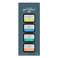 Spellbinders BetterPress Tropical Mini 4 Pack Set: Peridot/Tiger/Teal Topaz/Azure Ink Pad