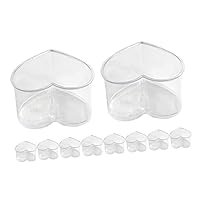 10pcs Heart Shaped Air Cup Heart Shaped Bowls Pudding Cup Accessory Dessert Cups with Lids Plastic Cups with Lids Clear Cups with Lids Party Household Plastic Tiramisu Portable