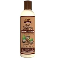 Black Jamaican Castor Oil Moisture Growth Leave In Conditioner Helps Moisturize&Regrow Strong Healthy Hair Sulfate,Silicone,Paraben Free For All Hair Types and Textures Made in USA 8oz
