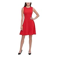 Tommy Hilfiger Women's Fit and Flare Dress, Scarlet, 8