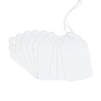 100Pcs Marking Tags White Price Tags, Price Labels Display Tags with String Attached Fresh Tags, Display Label for Jewelry Tags 2.75 x 1.57 Inches