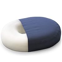 DMI Seat Cushion Donut Pillow and Chair Pillow for Tailbone Pain Relief, Hemorrhoids, Prostate, Pregnancy, Post Natal, Pressure Relief and Surgery, 16 x 13 x 3, Navy