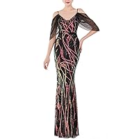 Women's Off Shoulder Sequins Floor-Length Mermaid Evening Dress