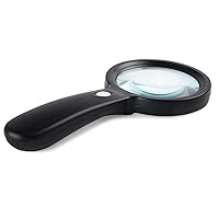 Loupes,Handheld 10X Magnifyiglass Portable Illumination Gem Magnifier with 12 Led Lights, The Elderly Readihigh Grade Gift
