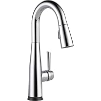 Delta Faucet Essa Touch Bar Faucet with Pull Down Sprayer, Chrome Bar Sink Faucet Single Hole, Wet Bar Faucets Single Hole, Prep Sink Faucet, Delta Touch2O Technology, Chrome 9913T-DST