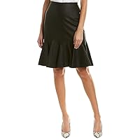 Rebecca Taylor Womens Faux-Leather A-Line Skirt