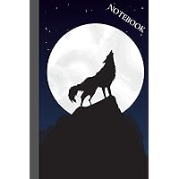 Notebook: Composition Journal - Wolf Howling at Moon - White Lined Pages Collage Ruled for Teens Kids Students Notebook: Composition Journal - Wolf Howling at Moon - White Lined Pages Collage Ruled for Teens Kids Students Paperback