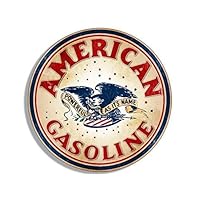 Vintage Round American Gasoline Logo Sticker Decal (Motor Oil car Gas Decal) 4 x 4 inch