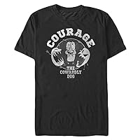Courage the Cowardly Dog Men's Big & Tall Courage Badge T-Shirt, Black, 3X-Large
