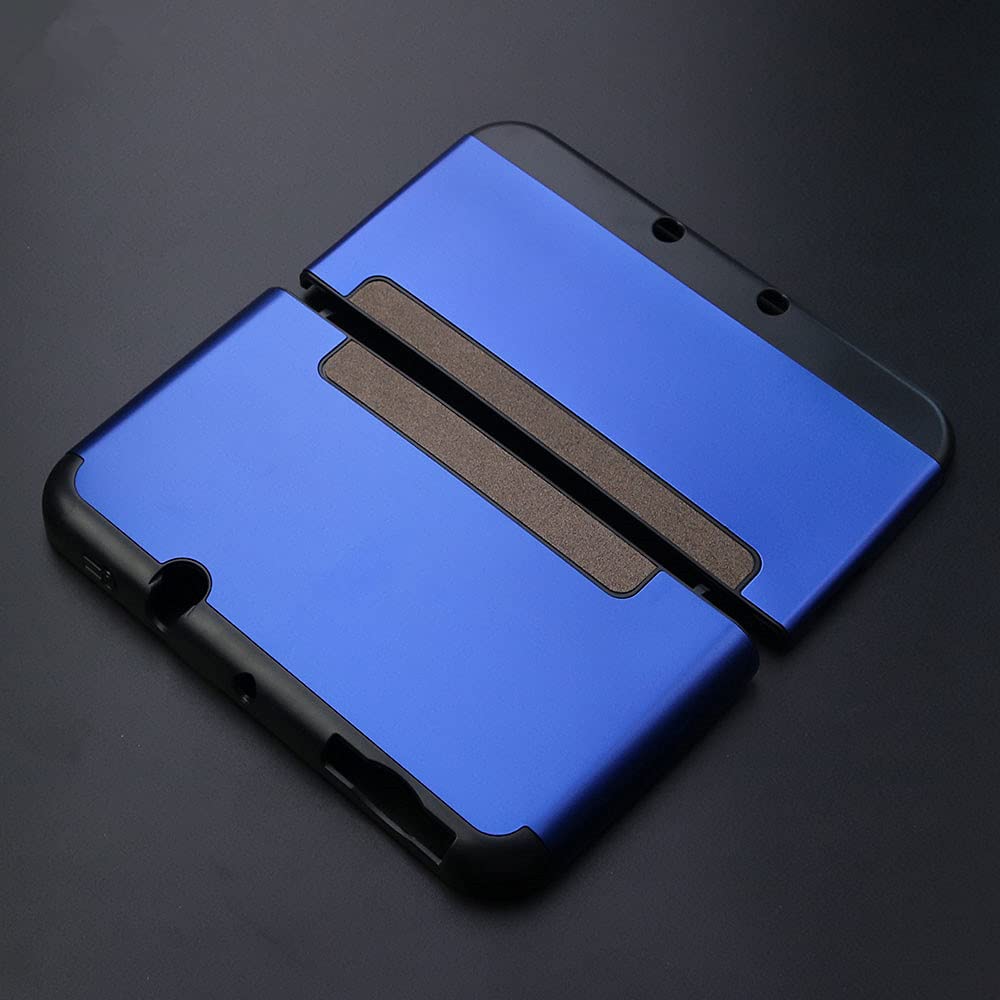 Aluminium Alloy Protective Case Front Back Faceplate Plates Top & Bottom Battery Housing Shell Case Cover for Nintendo New 3DS XL LL Console 2015 - Blue