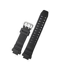 16mm x 25mm Replacement Black Pu Rubber Watch Band Strap